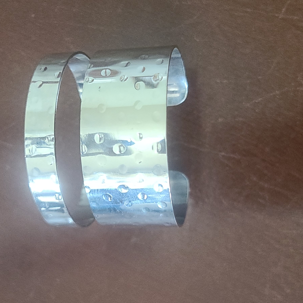 Silver Hammered Cuff Bracelets